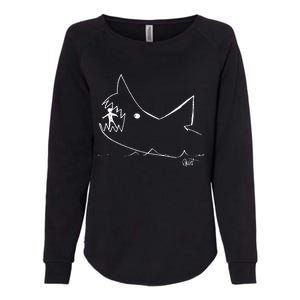 Cult 1970s Shark movie chalkboard pic Womens California Wash Sweatshirt