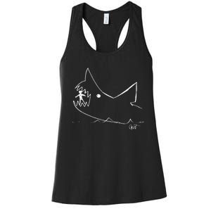 Cult 1970s Shark movie chalkboard pic Women's Racerback Tank