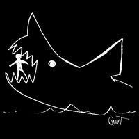 Cult 1970s Shark movie chalkboard pic Baby Bodysuit
