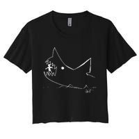 Cult 1970s Shark movie chalkboard pic Women's Crop Top Tee