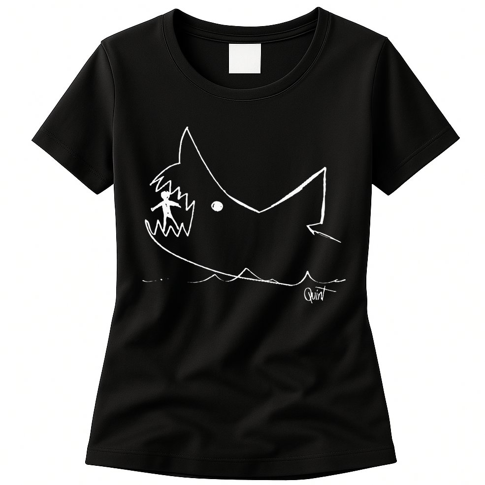 Cult 1970s Shark movie chalkboard pic Womens T-Shirt