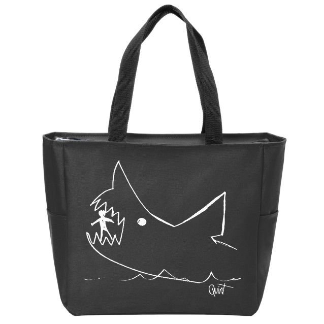 Cult 1970s Shark movie chalkboard pic Zip Tote Bag