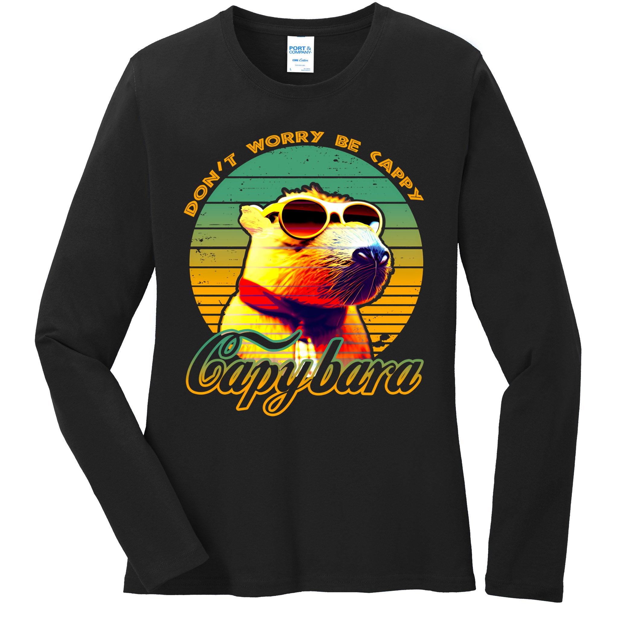 Capybara (1) T-Shirt Ladies Long Sleeve Shirt
