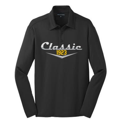 Classic 1923 Vintage 100th Birthday Silk Touch Performance Long Sleeve Polo