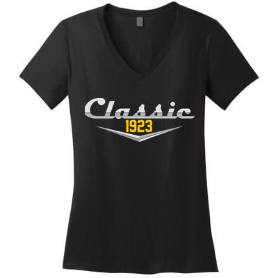 Classic 1923 Vintage 100th Birthday Women's V-Neck T-Shirt