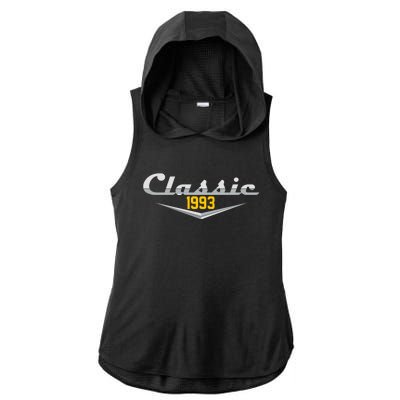 Classic 1993 Vintage 30th Birthday Ladies PosiCharge Tri-Blend Wicking Draft Hoodie Tank