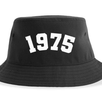 Classic 1975 Varsity Vintage College Style 49th Birthday Sustainable Bucket Hat