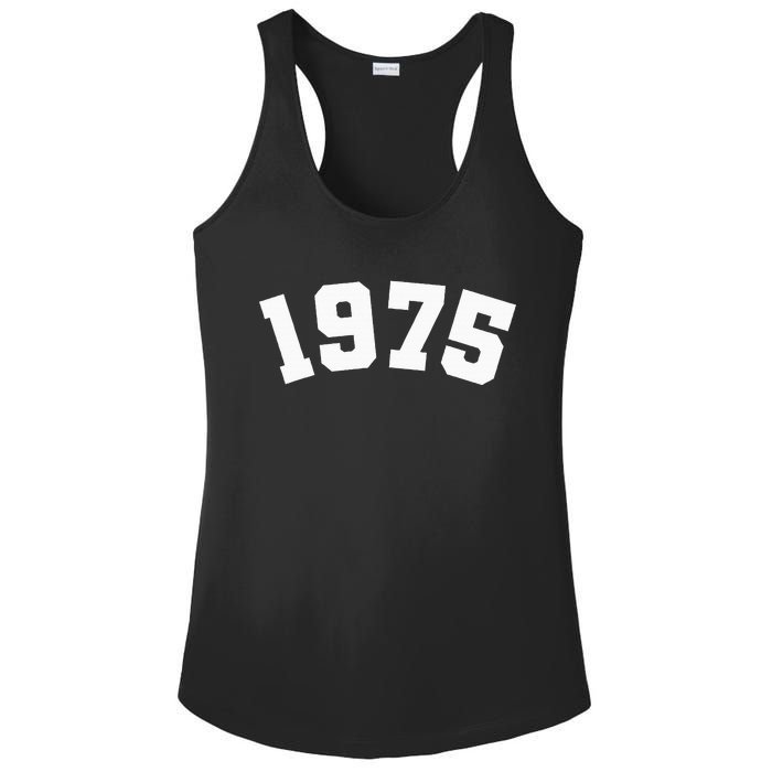 Classic 1975 Varsity Vintage College Style 49th Birthday Ladies PosiCharge Competitor Racerback Tank