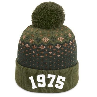 Classic 1975 Varsity Vintage College Style 49th Birthday The Baniff Cuffed Pom Beanie