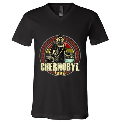 Chernobyl 1986 Vintage Nuclear Power Plant Disaster V-Neck T-Shirt