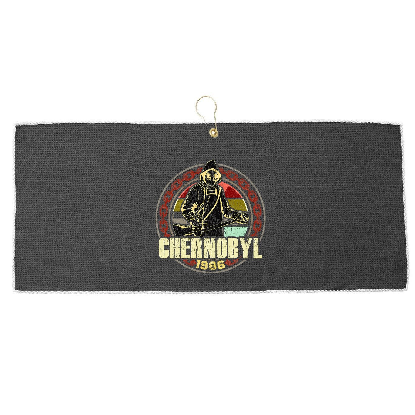 Chernobyl 1986 Vintage Nuclear Power Plant Disaster Large Microfiber Waffle Golf Towel