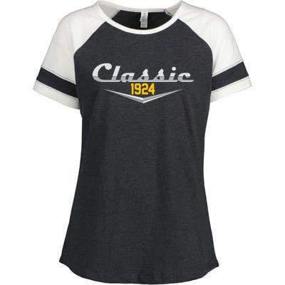 Classic 1924 Vintage 100th Birthday Enza Ladies Jersey Colorblock Tee