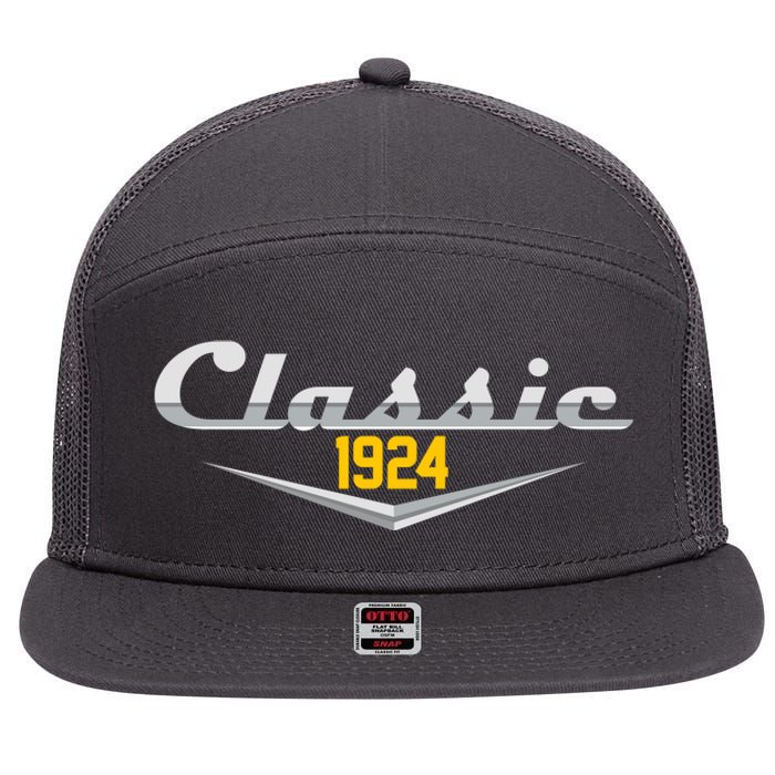 Classic 1924 Vintage 100th Birthday 7 Panel Mesh Trucker Snapback Hat