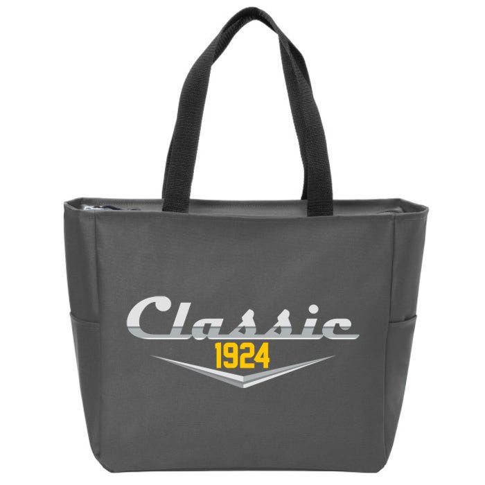 Classic 1924 Vintage 100th Birthday Zip Tote Bag