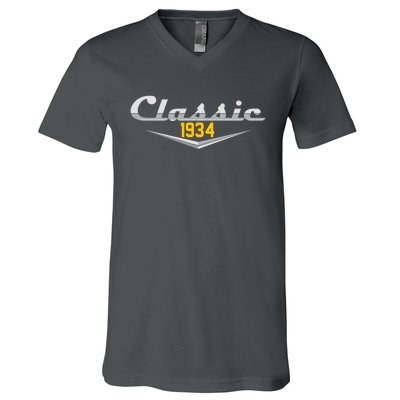 Classic 1934 Vintage 90th Birthday V-Neck T-Shirt