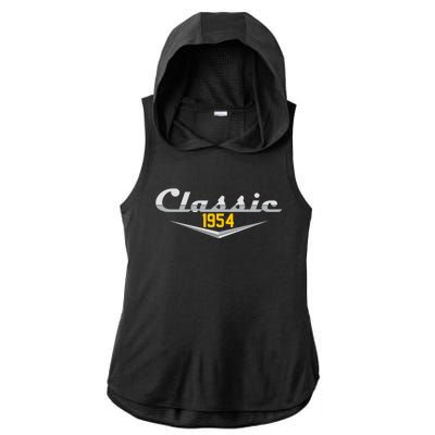 Classic 1954 Vintage 70th Birthday Ladies PosiCharge Tri-Blend Wicking Draft Hoodie Tank