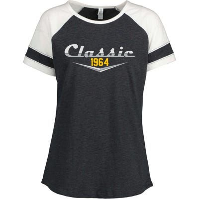 Classic 1964 Vintage 60th Birthday Enza Ladies Jersey Colorblock Tee