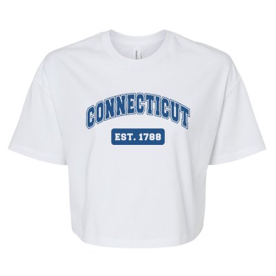 Connecticut 1788 Varsity Retro Style Bella+Canvas Jersey Crop Tee