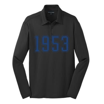 Classic 1953 Vintage 70 Year Old Gifts 70th Birthday Silk Touch Performance Long Sleeve Polo