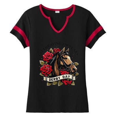 Celebrating 150 Years Ky Derby Day Vintage Ladies Halftime Notch Neck Tee