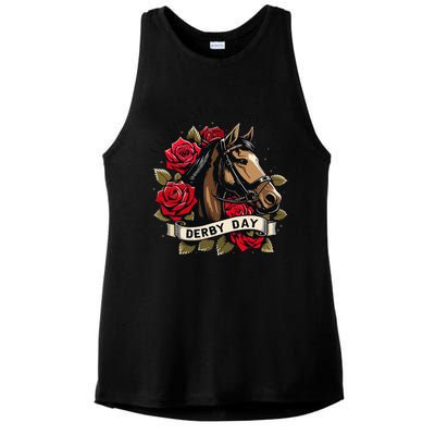 Celebrating 150 Years Ky Derby Day Vintage Ladies PosiCharge Tri-Blend Wicking Tank