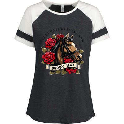 Celebrating 150 Years Ky Derby Day Vintage Enza Ladies Jersey Colorblock Tee