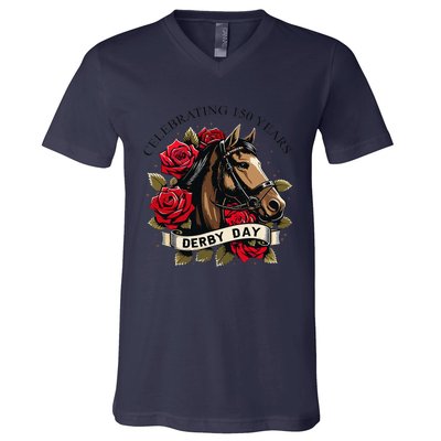 Celebrating 150 Years Ky Derby Day Vintage V-Neck T-Shirt