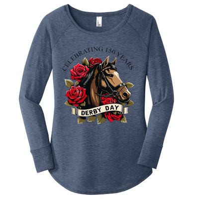 Celebrating 150 Years Ky Derby Day Vintage Women's Perfect Tri Tunic Long Sleeve Shirt