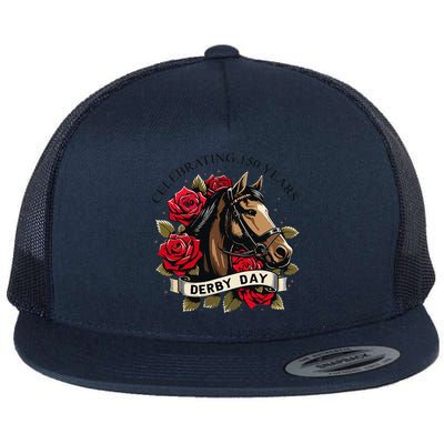 Celebrating 150 Years Ky Derby Day Vintage Flat Bill Trucker Hat