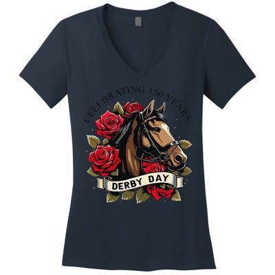 Celebrating 150 Years Ky Derby Day Vintage Women's V-Neck T-Shirt