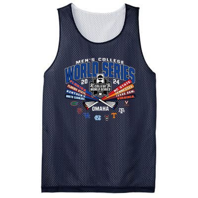 College 2024 Baseball Cws 8team Bats Mesh Reversible Basketball Jersey Tank