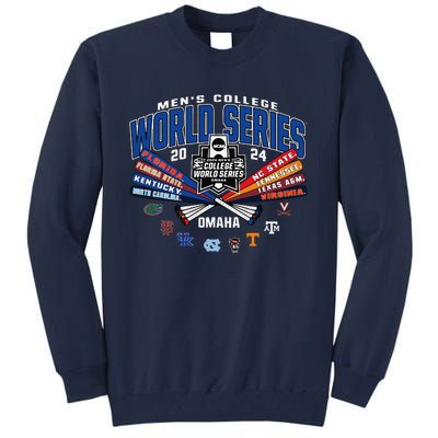 College 2024 Baseball Cws 8team Bats Tall Sweatshirt