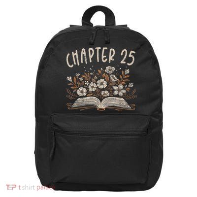 Chapter 25th Birthday Bookworm 25 Years Old For Book Lovers 16 in Basic Backpack