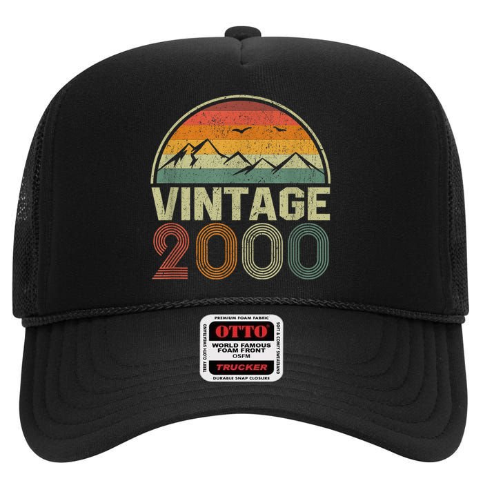 Classic 23rd Birthday Gift Idea Vintage 2000 High Crown Mesh Back Trucker Hat