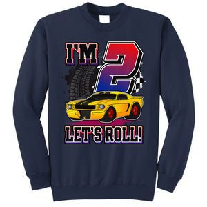 Cutes 2nd Birthday Racing Car Birthday Let's Roll Gift Sweatshirt