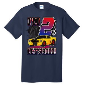 Cutes 2nd Birthday Racing Car Birthday Let's Roll Gift Tall T-Shirt