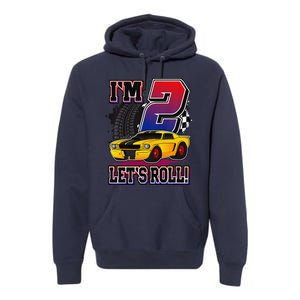 Cutes 2nd Birthday Racing Car Birthday Let's Roll Gift Premium Hoodie