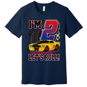 Cutes 2nd Birthday Racing Car Birthday Let's Roll Gift Premium T-Shirt