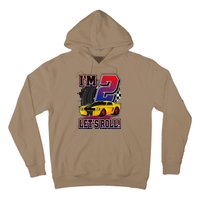 Cutes 2nd Birthday Racing Car Birthday Let's Roll Gift Hoodie