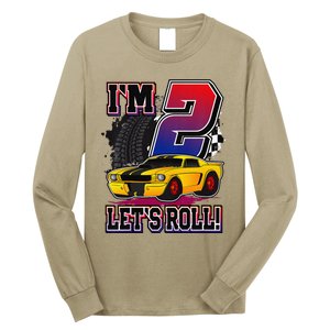 Cutes 2nd Birthday Racing Car Birthday Let's Roll Gift Long Sleeve Shirt