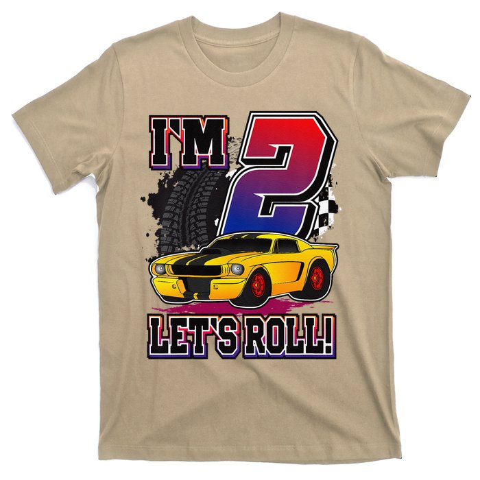 Cutes 2nd Birthday Racing Car Birthday Let's Roll Gift T-Shirt