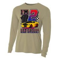 Cutes 2nd Birthday Racing Car Birthday Let's Roll Gift Cooling Performance Long Sleeve Crew