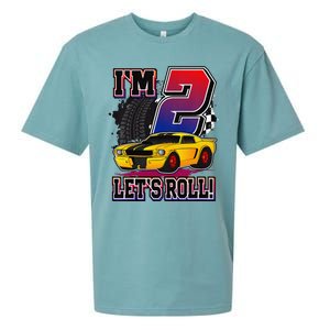 Cutes 2nd Birthday Racing Car Birthday Let's Roll Gift Sueded Cloud Jersey T-Shirt