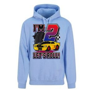 Cutes 2nd Birthday Racing Car Birthday Let's Roll Gift Unisex Surf Hoodie