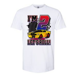 Cutes 2nd Birthday Racing Car Birthday Let's Roll Gift Softstyle CVC T-Shirt