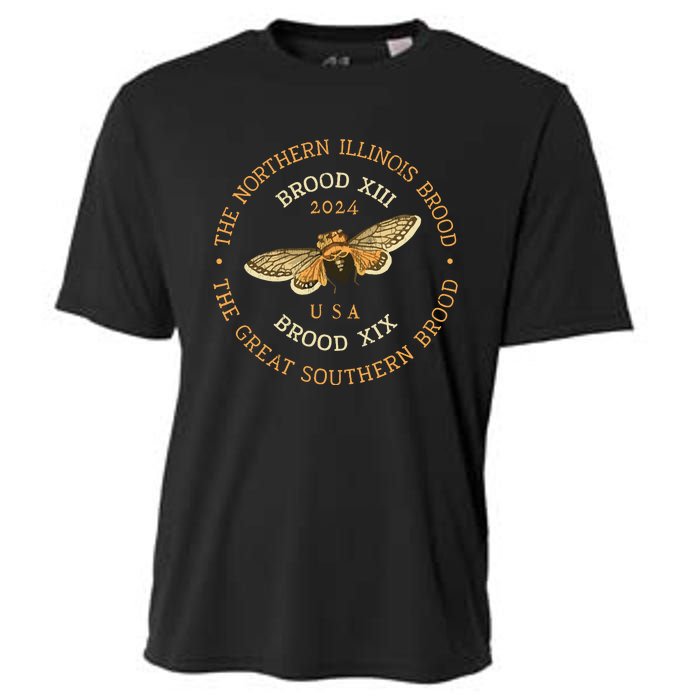 Cicada 2024 Brood Xix & Xiii Co Emergence Magicicada Vintage Cooling Performance Crew T-Shirt