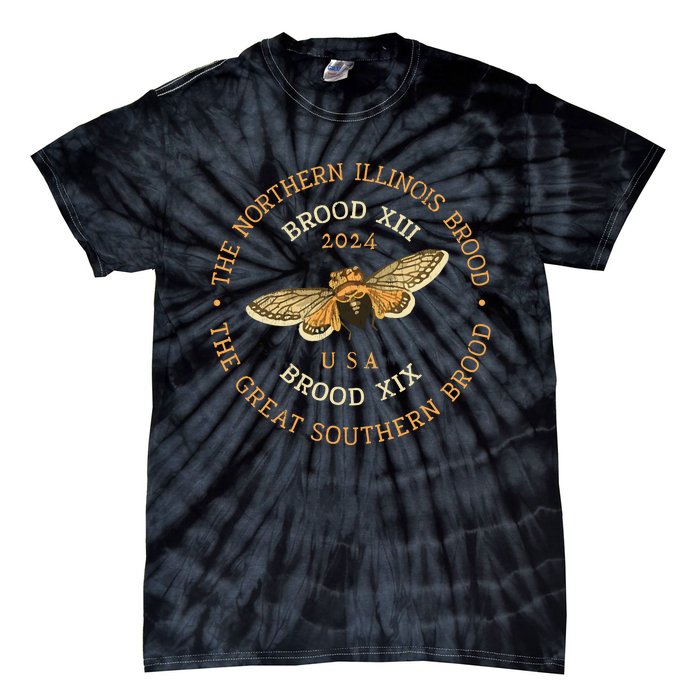 Cicada 2024 Brood Xix & Xiii Co Emergence Magicicada Vintage Tie-Dye T-Shirt