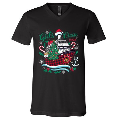 Cruise 2024 Christmas Holiday Cruise Ship Vacation V-Neck T-Shirt