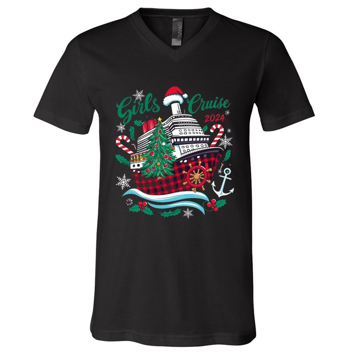 Cruise 2024 Christmas Holiday Cruise Ship Vacation V-Neck T-Shirt