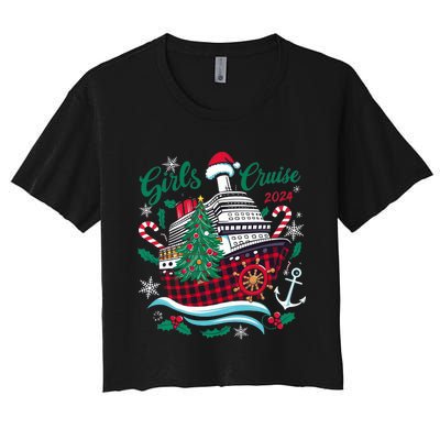 Cruise 2024 Christmas Holiday Cruise Ship Vacation Women's Crop Top Tee